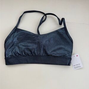 Lululemon Navy Blue Glitter Flow Y Nulu Bra